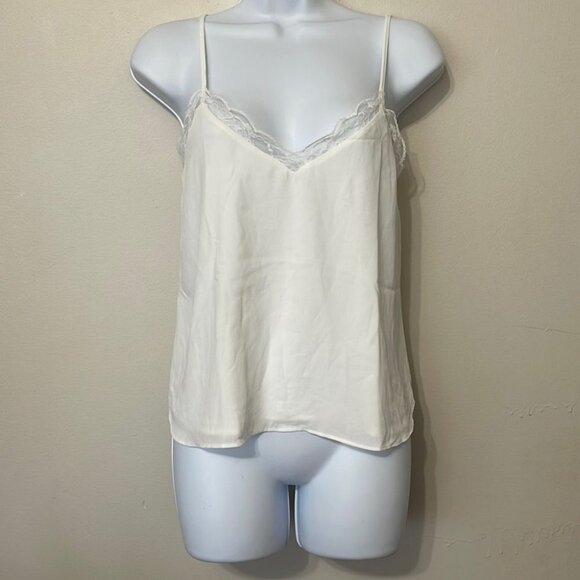 Shinestar white lace trim vneck cami - Picture 2 of 5